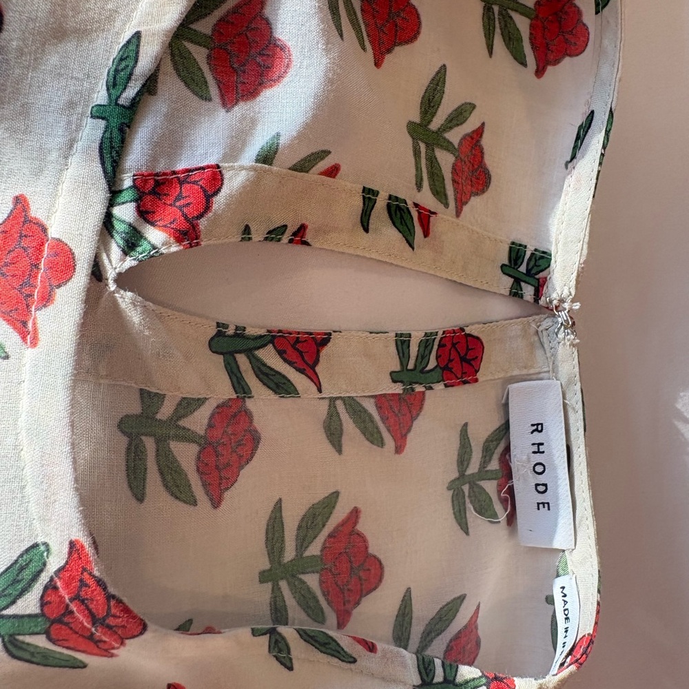 RHODE Red and Green Floral Blouse